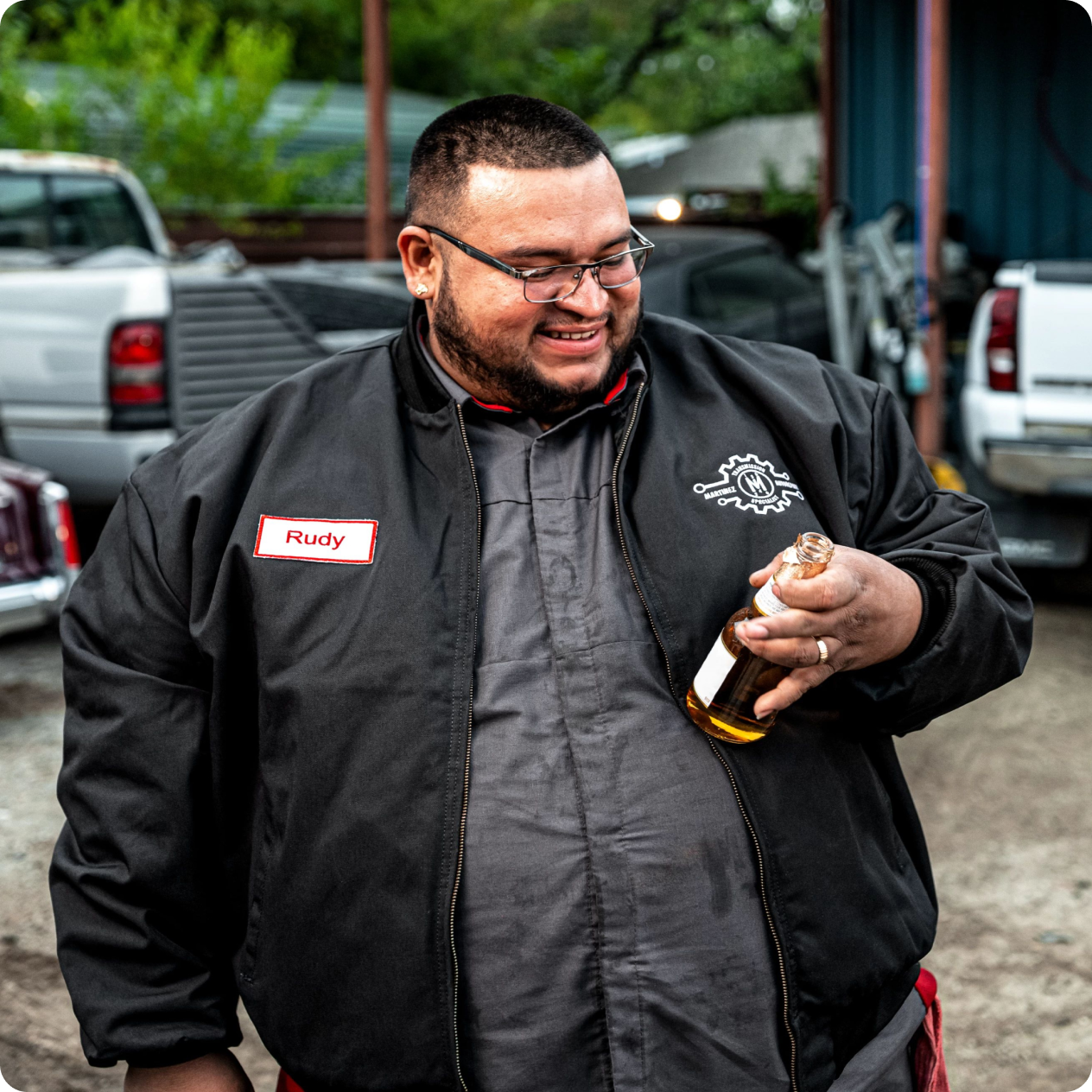 man outside wearing red kap workwear