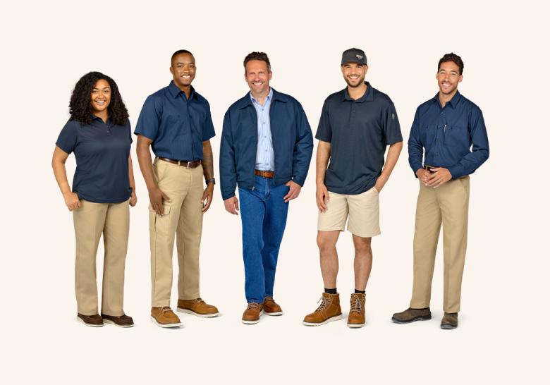 Workwears wearing industrial work apparel