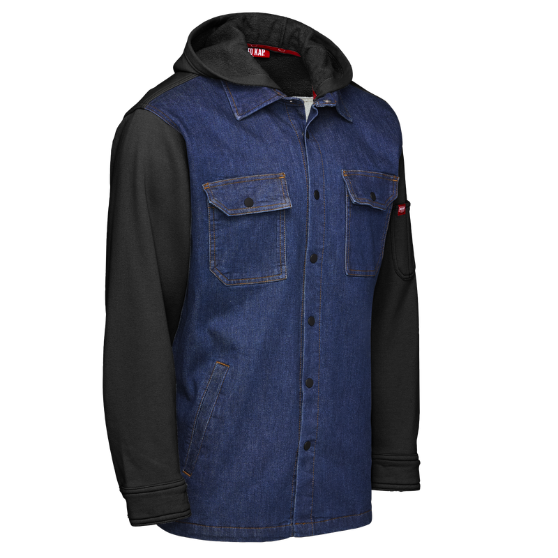 Men&rsquo;s Denim and Fleece Hooded Shirt Jacket image number 8