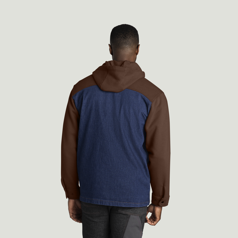Men&rsquo;s Denim and Fleece Hooded Shirt Jacket image number 2