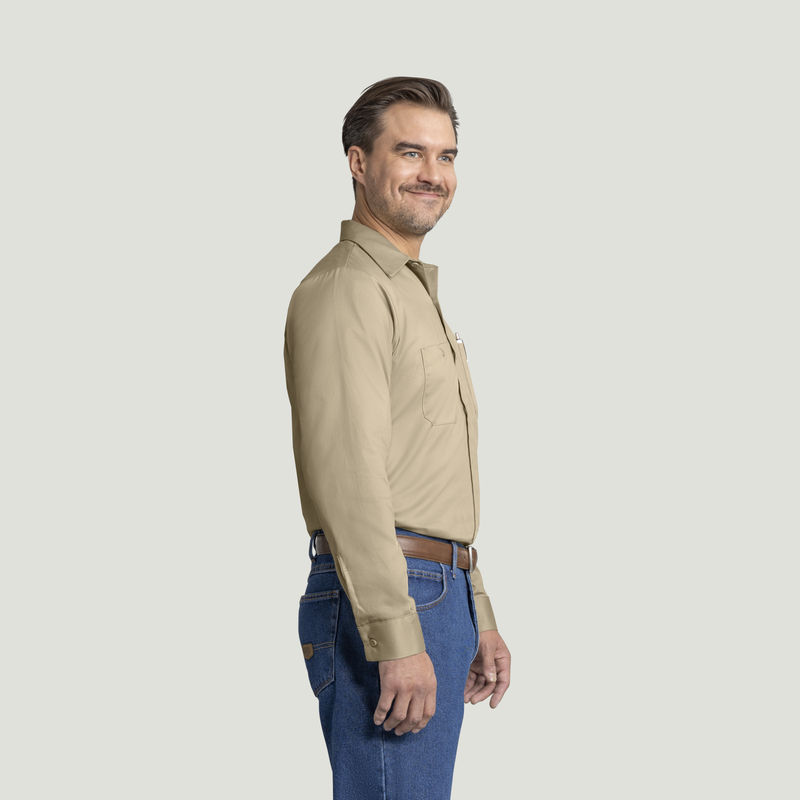 Men's Long Sleeve Wrinkle-Resistant Cotton Work&nbsp;Shirt image number 4