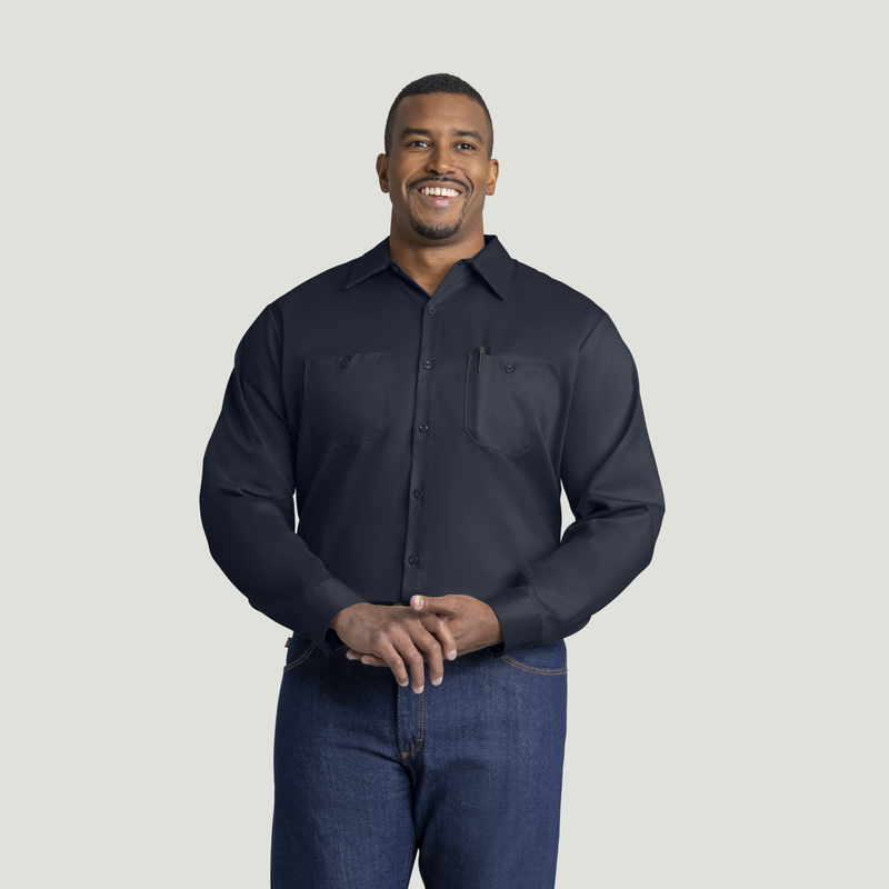 Men's Long Sleeve Wrinkle-Resistant Cotton Work&nbsp;Shirt image number 5