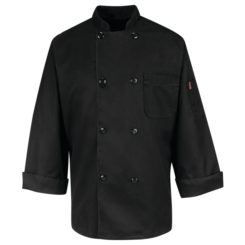 Eight Pearl Button&nbsp;Black Chef Coat image number 1