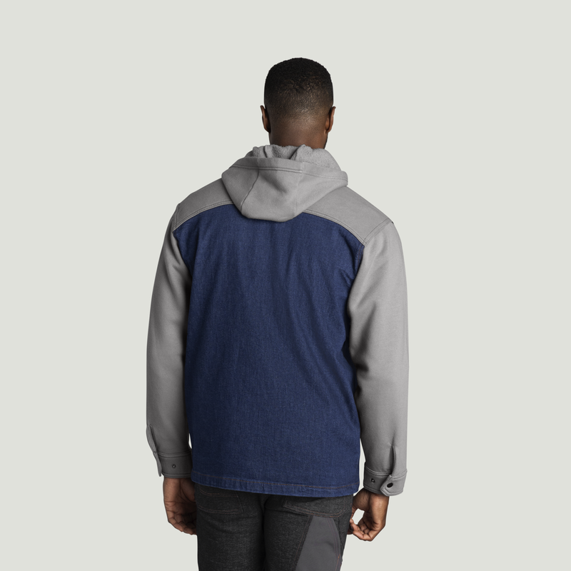 Men&rsquo;s Denim and Fleece Hooded Shirt Jacket image number 2