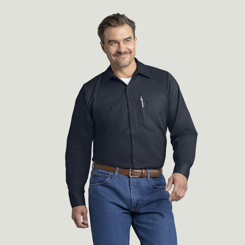 Men's Long Sleeve Wrinkle-Resistant Cotton Work&nbsp;Shirt image number 1