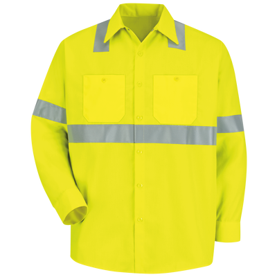 Men's Hi-Visibility Yellow Long Sleeve Work Shirt - Type R, Class 2