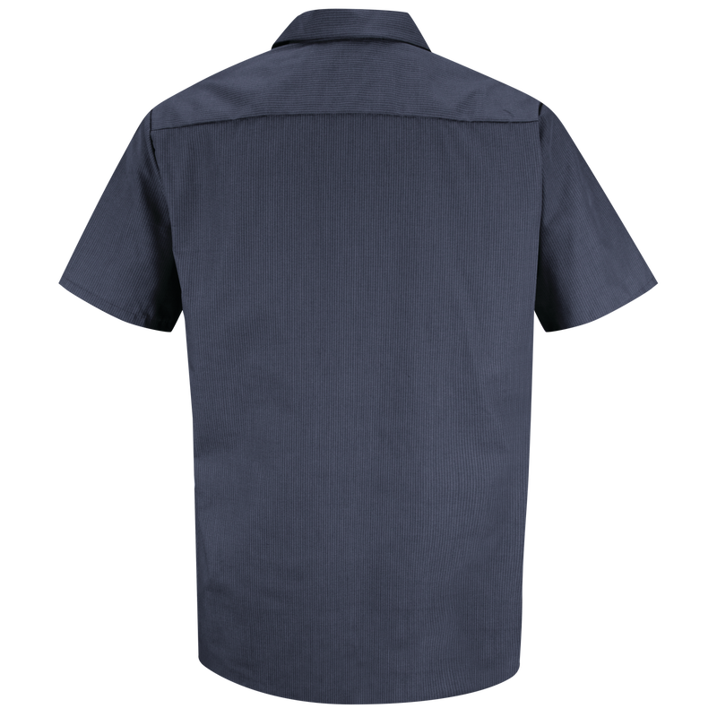 Men's Short Sleeve Geometric Microcheck Work Shirt image number 2