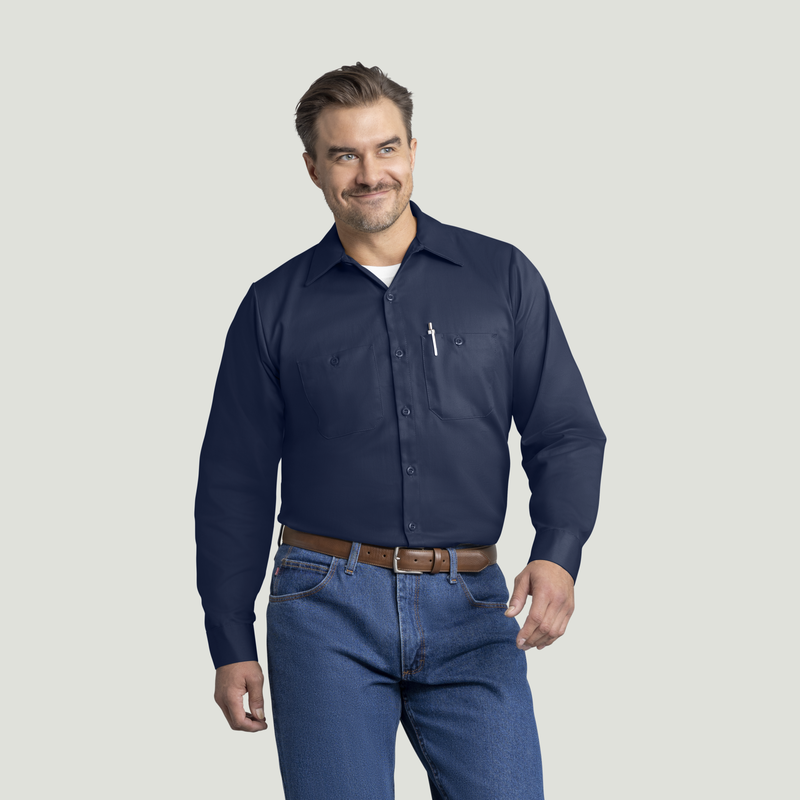 Men's Long Sleeve Wrinkle-Resistant Cotton Work&nbsp;Shirt image number 1