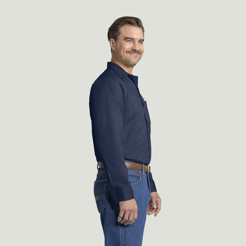 Men's Long Sleeve Wrinkle-Resistant Cotton Work&nbsp;Shirt image number 4