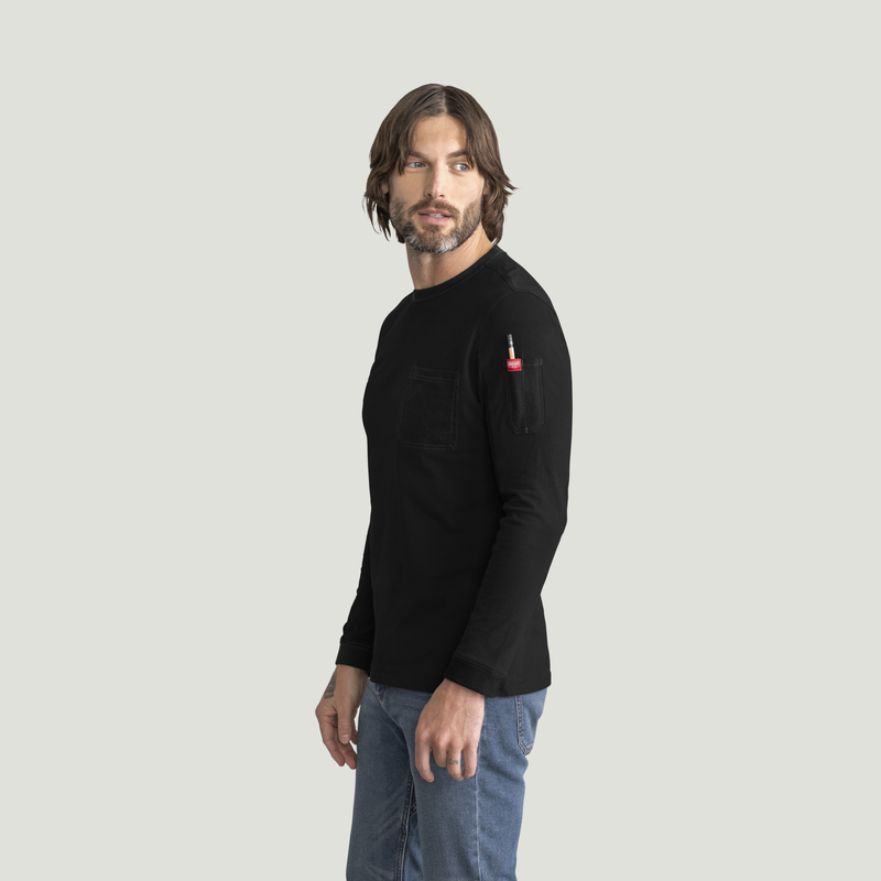 Men's Heavyweight Long Sleeve Cotton Pocket T-Shirt image number 3