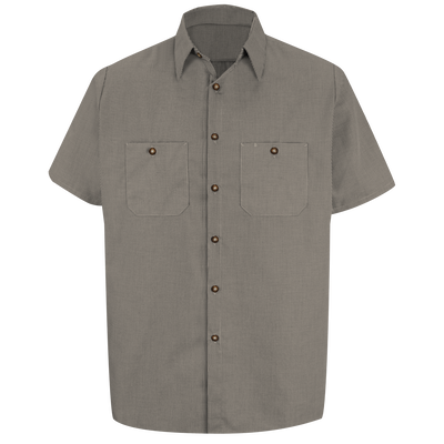 Men's Short Sleeve Microcheck Uniform Shirt