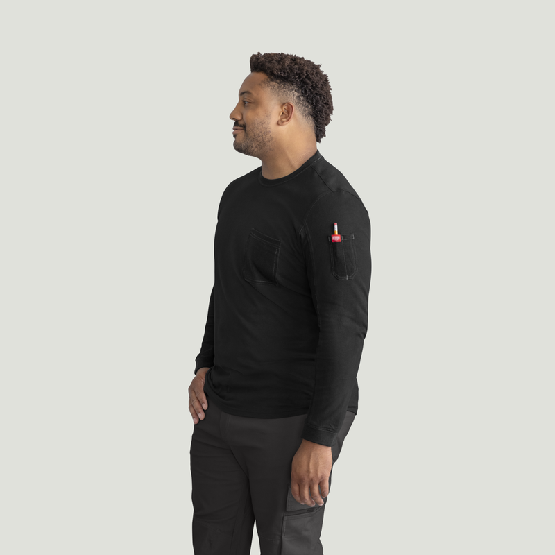Men's Heavyweight Long Sleeve Cotton Pocket T-Shirt image number 7
