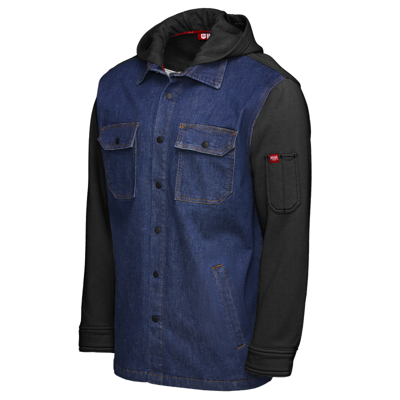 Men&rsquo;s Denim and Fleece Hooded Shirt Jacket image number 7