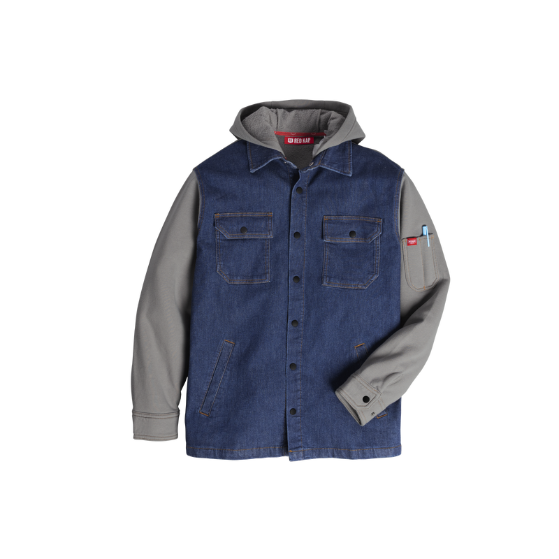 Men&rsquo;s Denim and Fleece Hooded Shirt Jacket image number 15