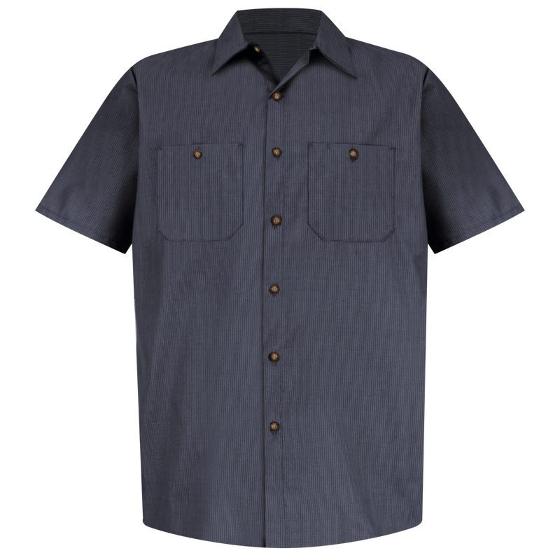 Men's Short Sleeve Geometric Microcheck Work Shirt image number 1