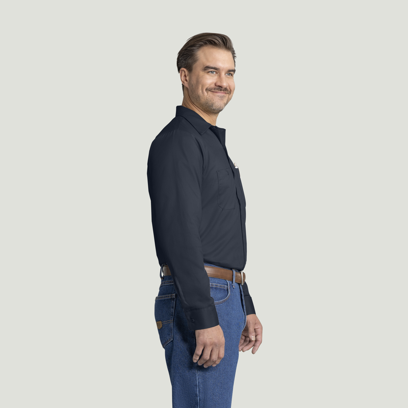 Men's Long Sleeve Wrinkle-Resistant Cotton Work&nbsp;Shirt image number 4