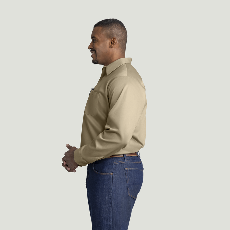 Men's Long Sleeve Wrinkle-Resistant Cotton Work&nbsp;Shirt image number 7
