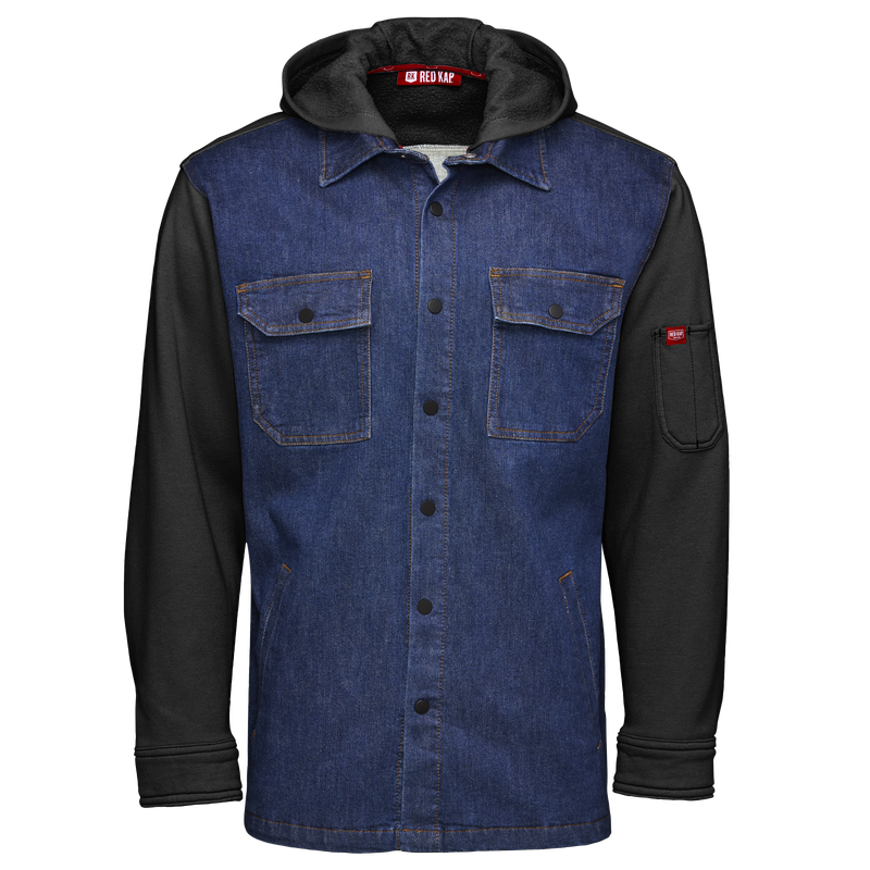 Men&rsquo;s Denim and Fleece Hooded Shirt Jacket image number 5