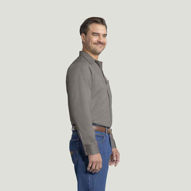 Men's Long Sleeve Wrinkle-Resistant Cotton Work&nbsp;Shirt image number 4