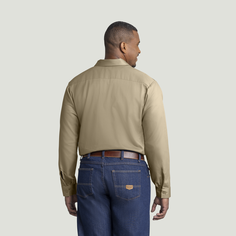 Men's Long Sleeve Wrinkle-Resistant Cotton Work&nbsp;Shirt image number 6