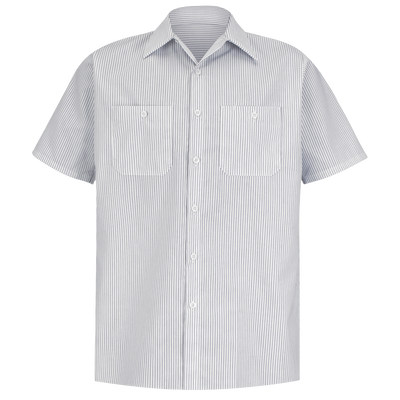 Men's Short Sleeve Striped Work Shirt