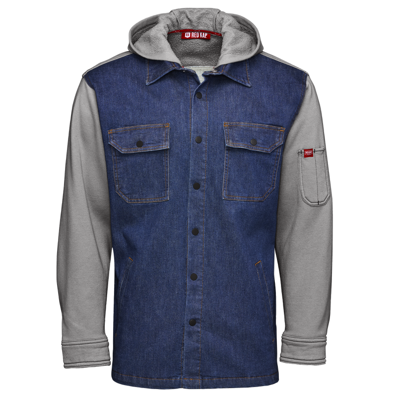 Men&rsquo;s Denim and Fleece Hooded Shirt Jacket image number 5