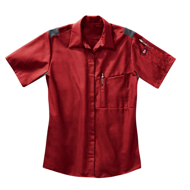 Women's Short Sleeve Performance Plus Shop Shirt with OilBlok Technology image number 4