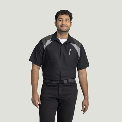 Men's Short Sleeve Tri-Color Shop Shirt