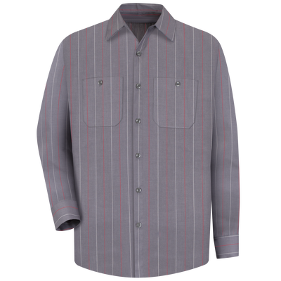 Men's Long Sleeve Industrial Stripe Work Shirt