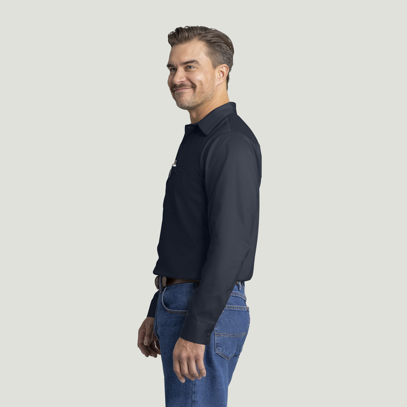 Men's Long Sleeve Wrinkle-Resistant Cotton Work&nbsp;Shirt image number 3