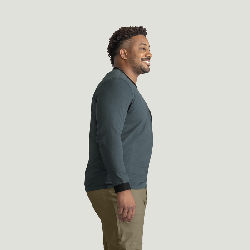 Men's Heavyweight Long Sleeve Cotton Pocket T-Shirt image number 8