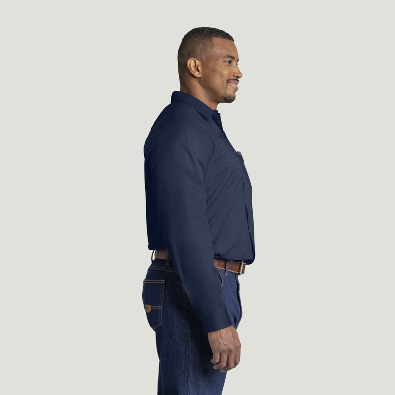 Men's Long Sleeve Wrinkle-Resistant Cotton Work&nbsp;Shirt image number 8