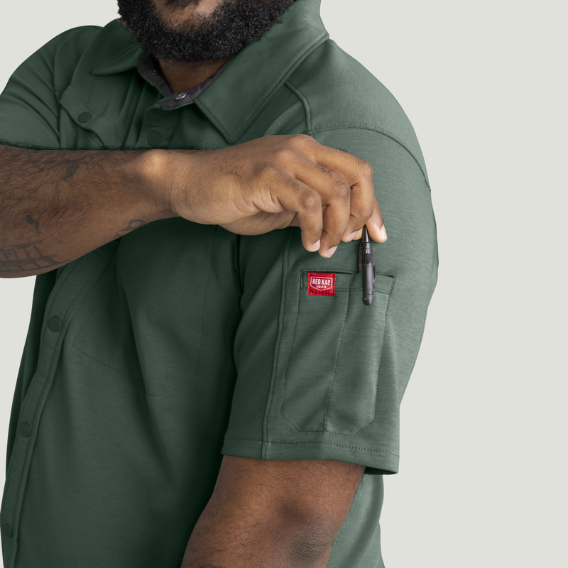Men's Snap Front Jersey Short Sleeve Work Shirt image number 15