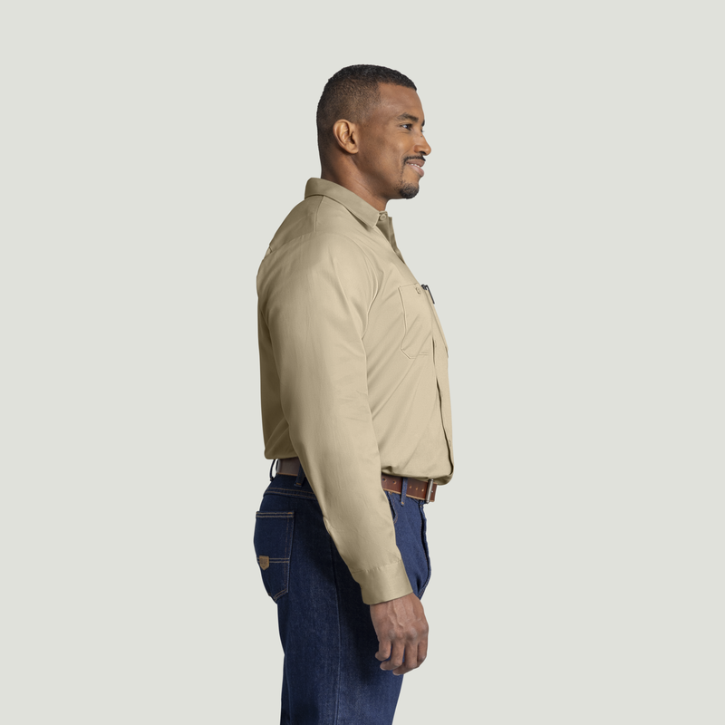 Men's Long Sleeve Wrinkle-Resistant Cotton Work&nbsp;Shirt image number 8