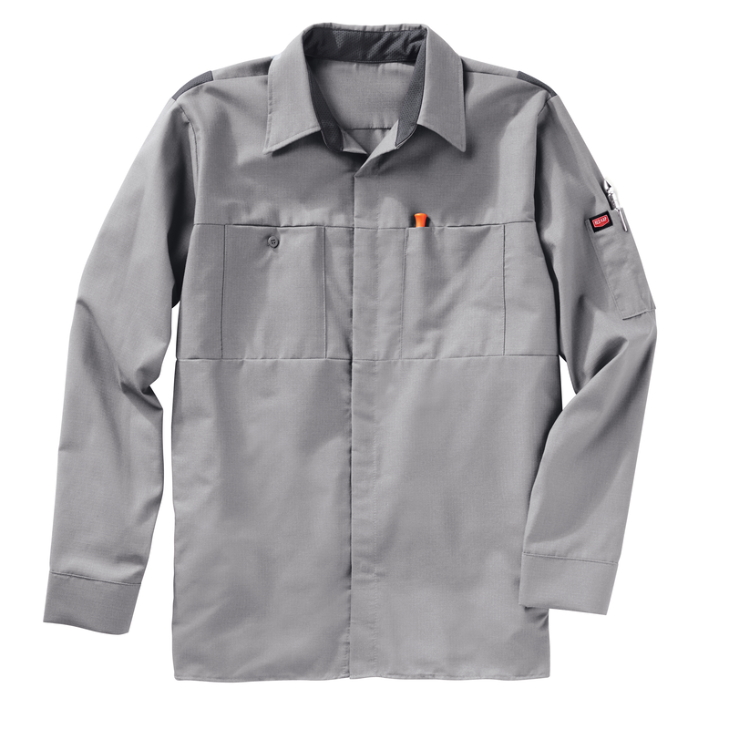 Men's Long Sleeve Performance Plus Shop Shirt with OilBlok Technology image number 4