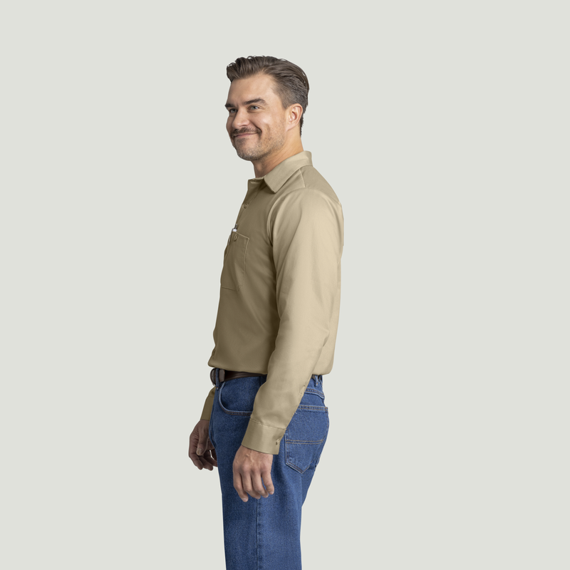 Men's Long Sleeve Wrinkle-Resistant Cotton Work&nbsp;Shirt image number 3