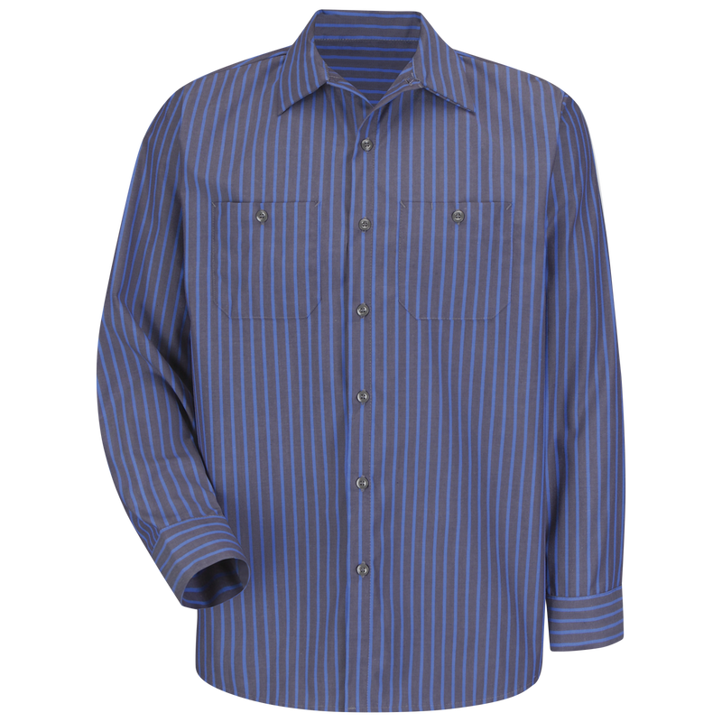 Men's Long Sleeve Industrial Stripe Work Shirt image number 0