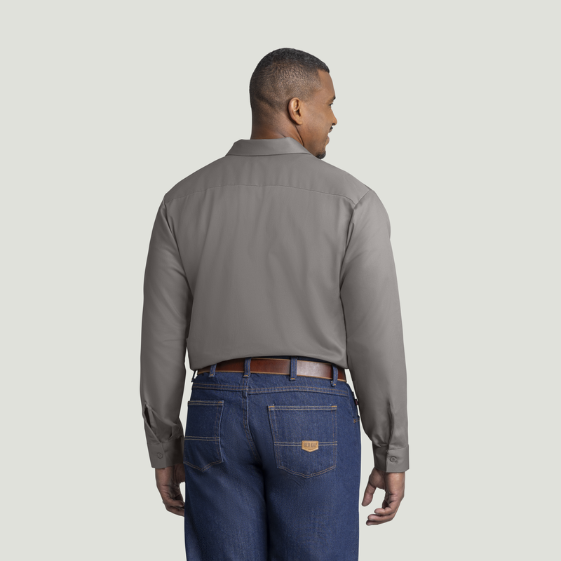 Men's Long Sleeve Wrinkle-Resistant Cotton Work&nbsp;Shirt image number 6
