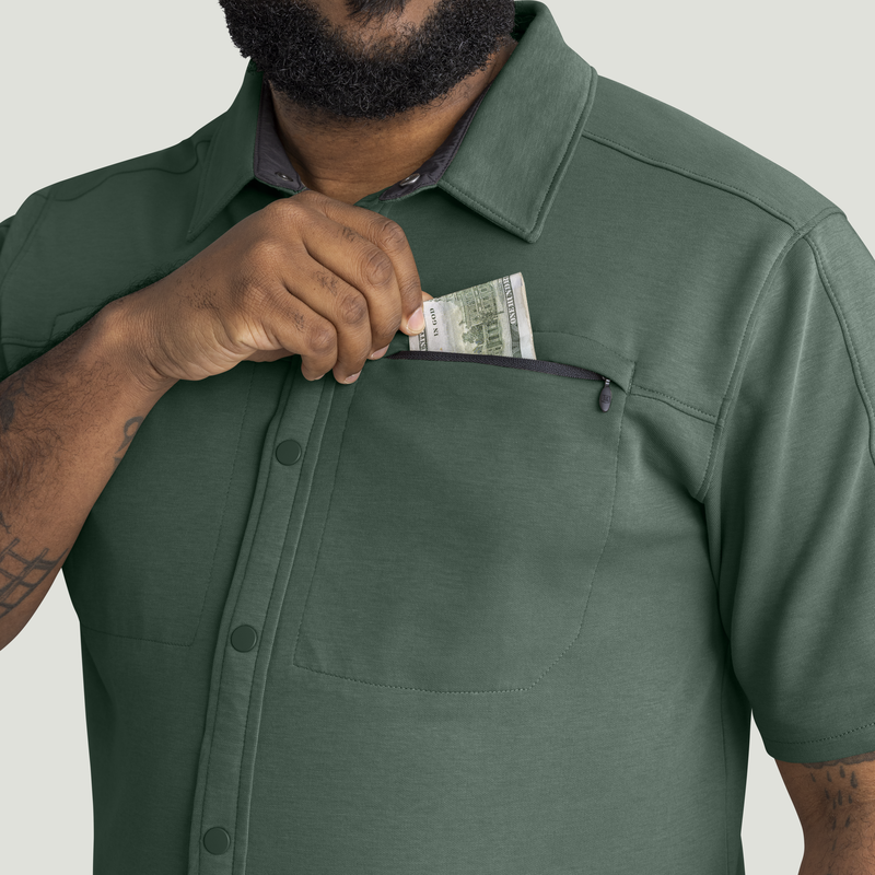 Men's Snap Front Jersey Short Sleeve Work Shirt image number 14