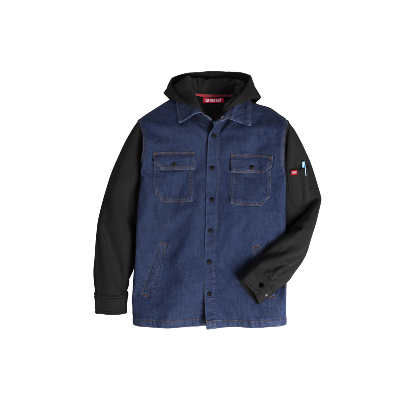 Men&rsquo;s Denim and Fleece Hooded Shirt Jacket image number 15