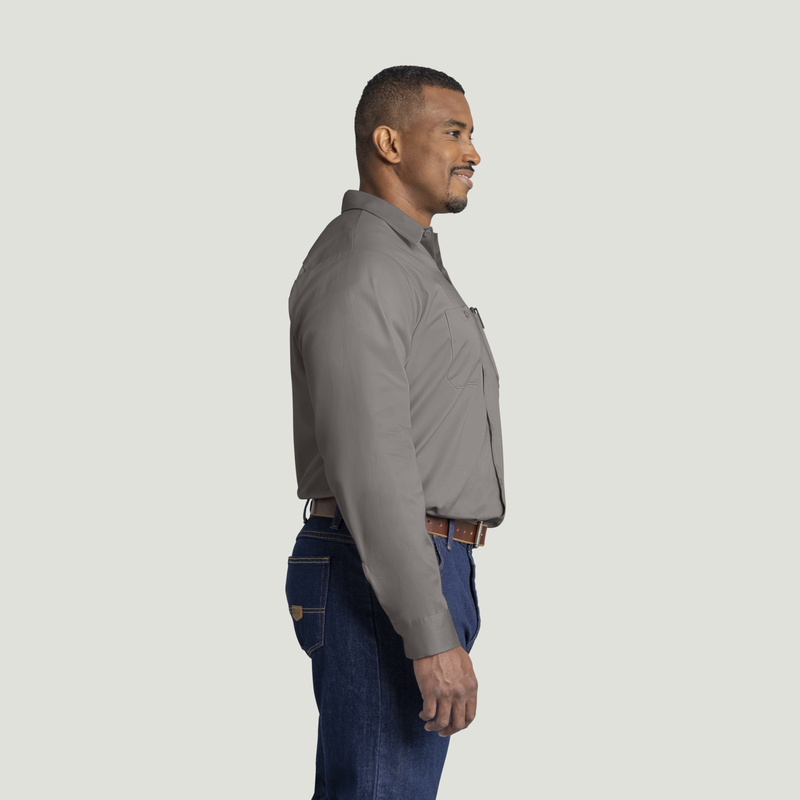 Men's Long Sleeve Wrinkle-Resistant Cotton Work&nbsp;Shirt image number 8