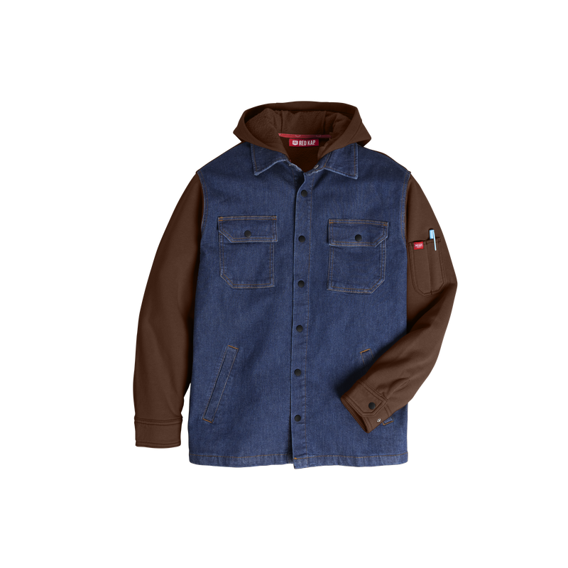 Men&rsquo;s Denim and Fleece Hooded Shirt Jacket image number 15