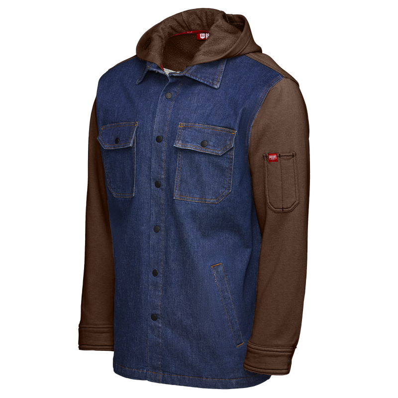 Men&rsquo;s Denim and Fleece Hooded Shirt Jacket image number 7