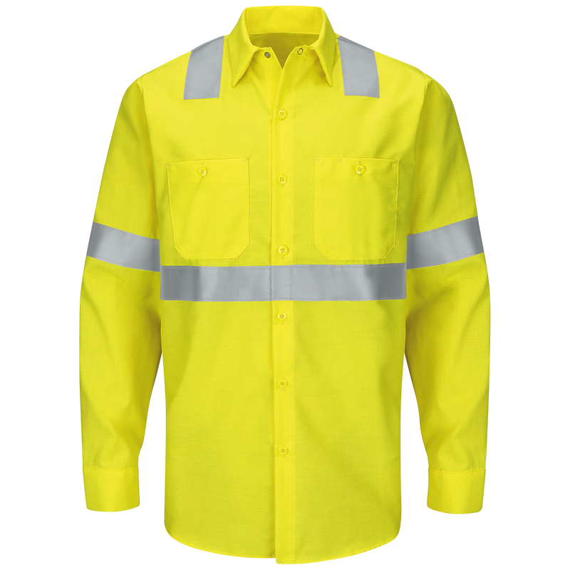 Men's Hi-Visibility Long Sleeve Ripstop Work Shirt - Type R, Class 2 image number 0