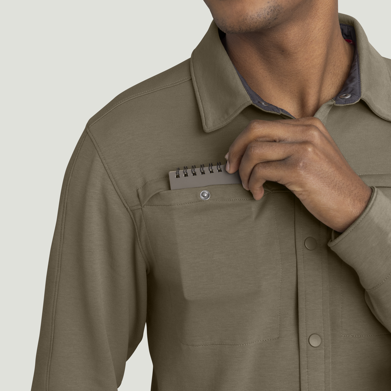 Men's Snap Front Jersey Long Sleeve Work Shirt image number 16