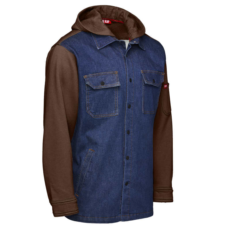 Men&rsquo;s Denim and Fleece Hooded Shirt Jacket image number 8