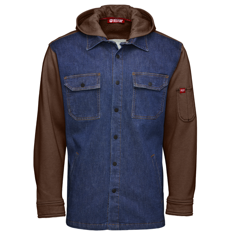 Men&rsquo;s Denim and Fleece Hooded Shirt Jacket image number 5