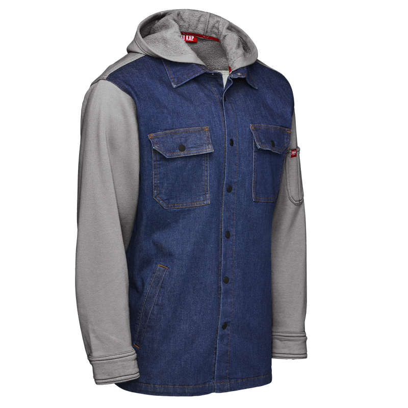 Men&rsquo;s Denim and Fleece Hooded Shirt Jacket image number 8