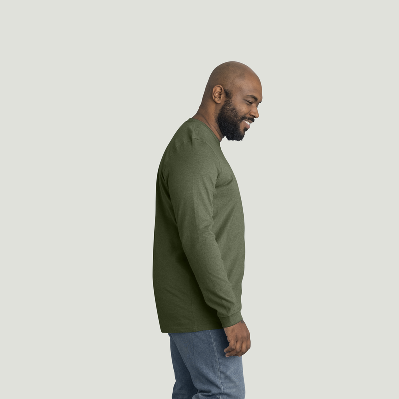 Men's Heavyweight Long Sleeve Cotton Pocket T-Shirt image number 8