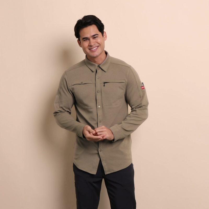 Men's Snap Front Jersey Long Sleeve Work Shirt image number 19